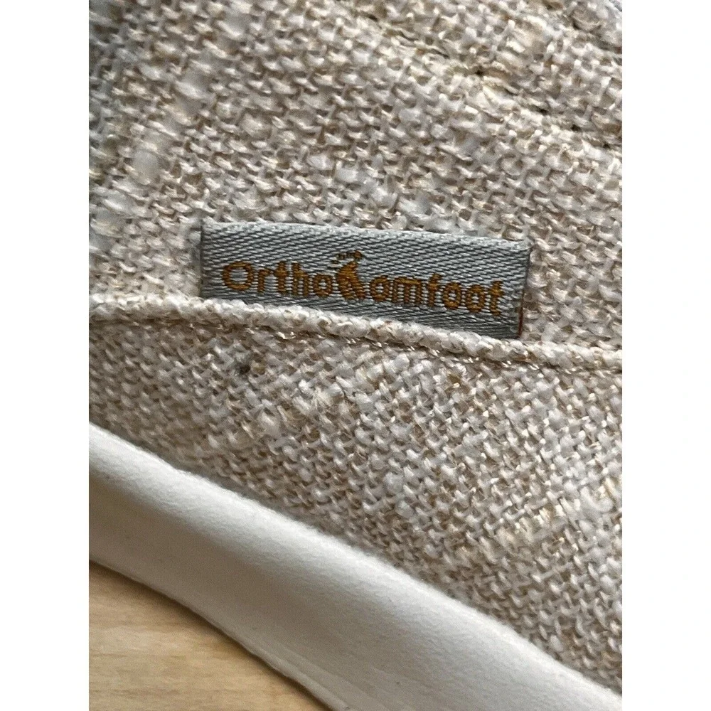 OrthoComfoot Mules‎ Mens EU 42 Beige Slip On Backless Loafer Casual Canvas